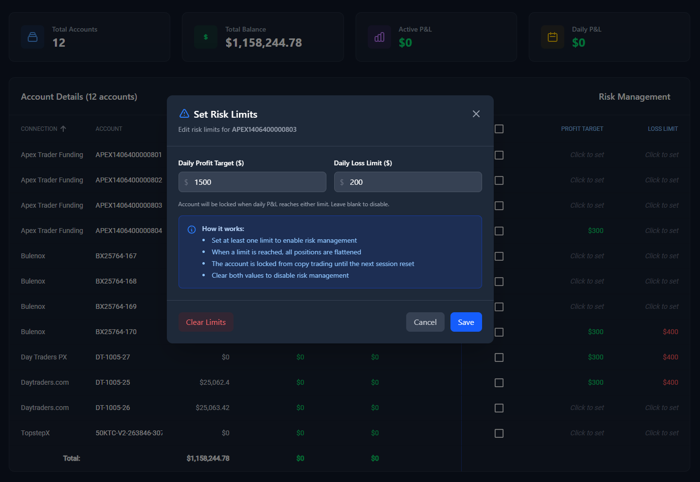 Risk Management Dashboard
